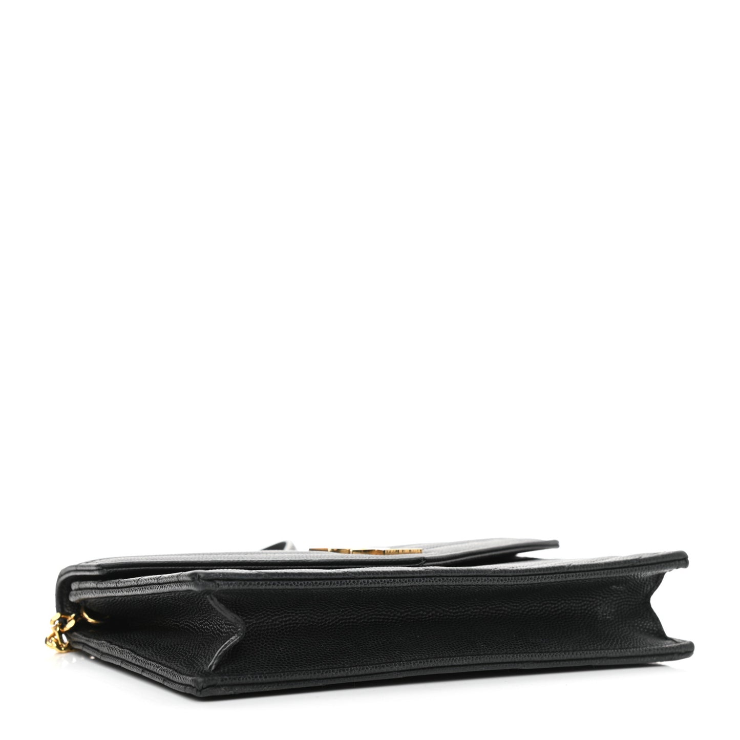 Grain De Poudre Matelasse Chevron Monogram Chain Wallet Black