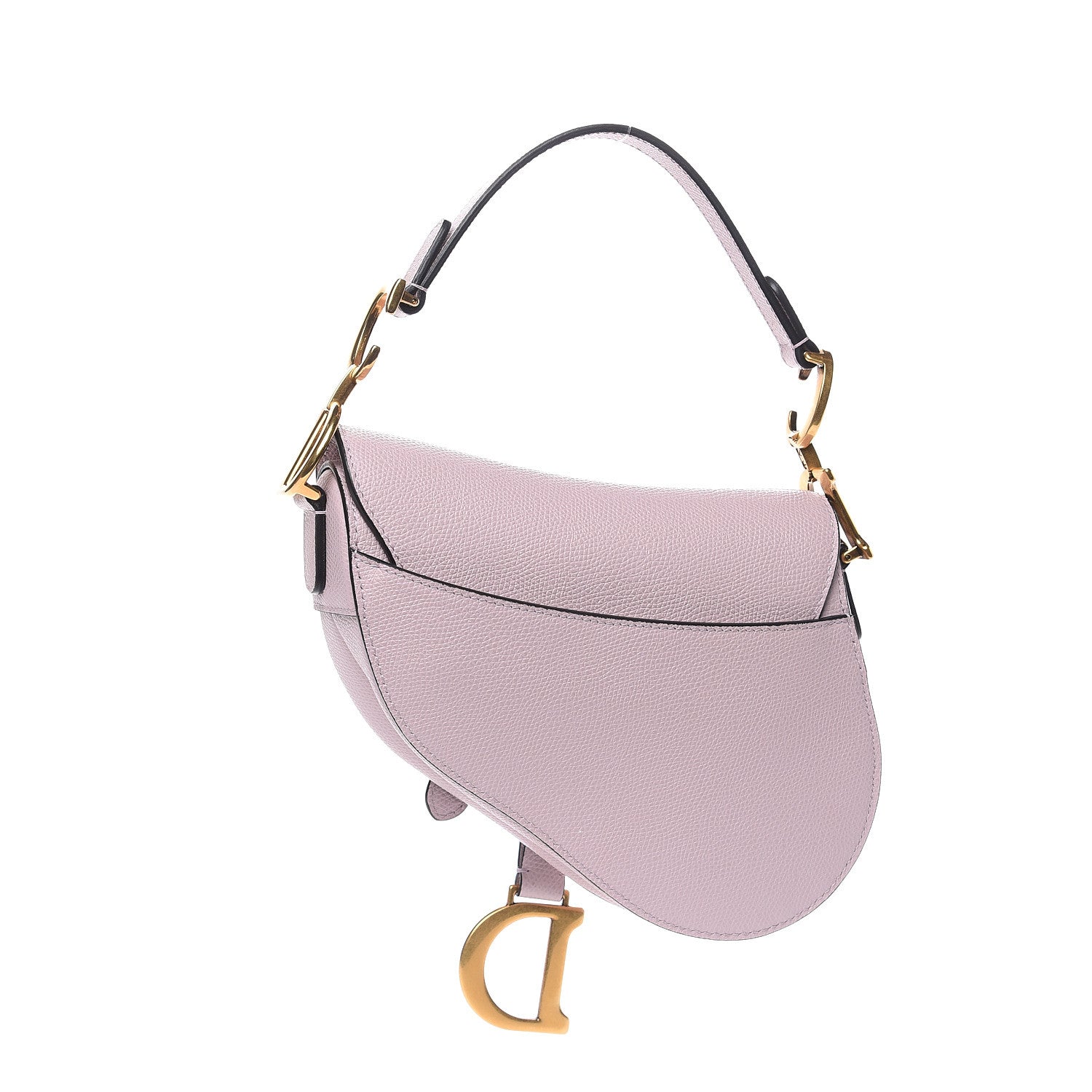 Christian Dior Grained Calfskin Mini Saddle Bag Light Purple 3 of 9