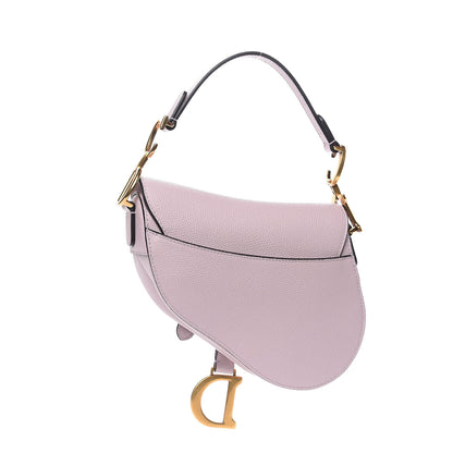 Christian Dior Grained Calfskin Mini Saddle Bag Light Purple 3 of 9