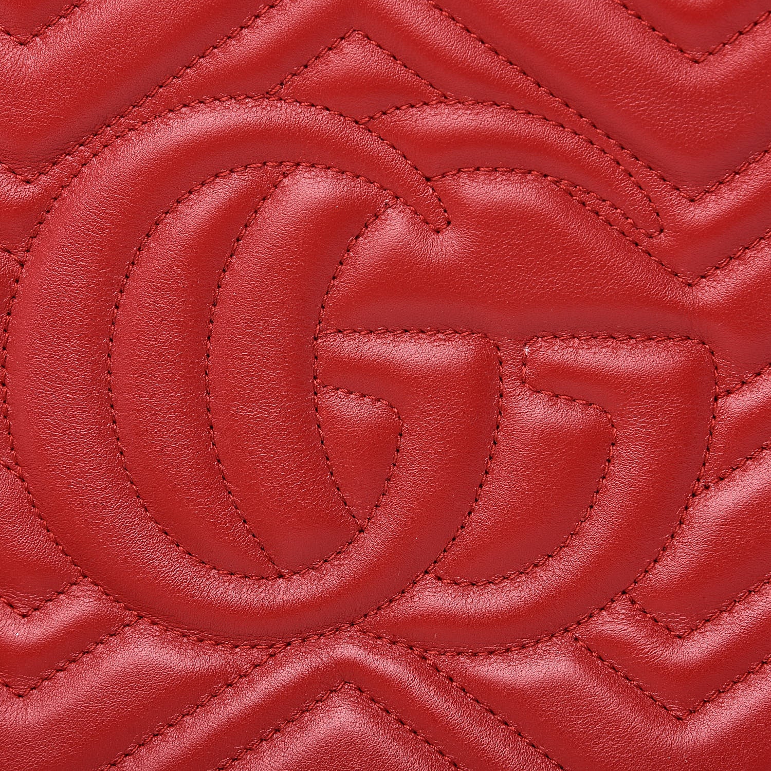 Gucci Calfskin Matelasse Medium GG Marmont Shoulder Tote Bag Hibiscus Red 10 of 11