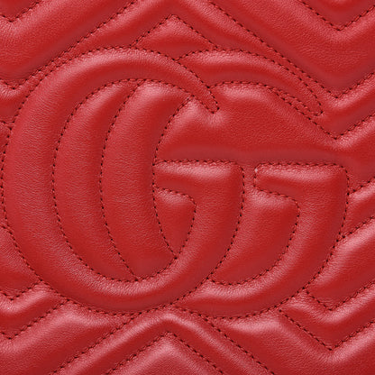 Gucci Calfskin Matelasse Medium GG Marmont Shoulder Tote Bag Hibiscus Red 10 of 11