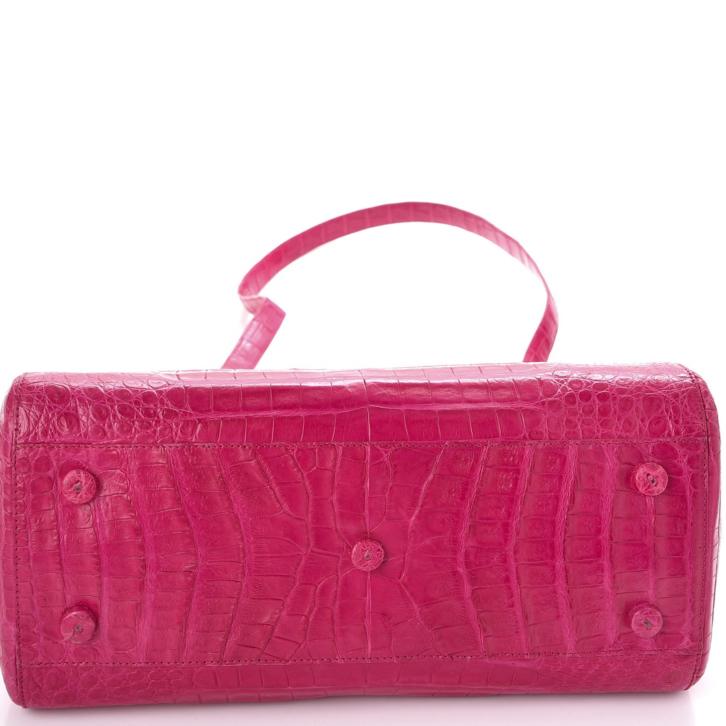 Crocodile Medium Satchel Fuchsia