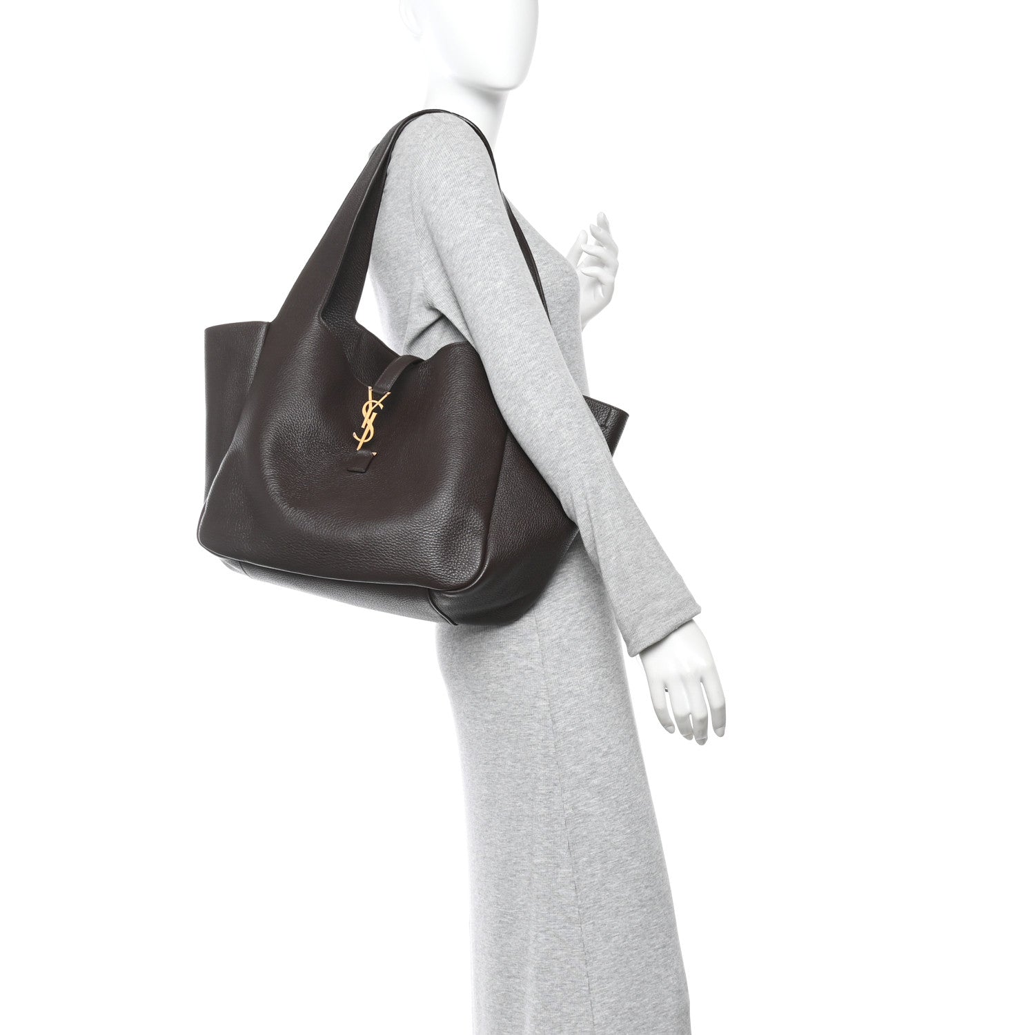 Saint Laurent Grained Deerskin Bea Tote Sweet Chocolate 2 of 13