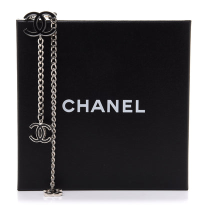 Chanel Enamel CC Chain Logo Belt Silver Black 4 of 4