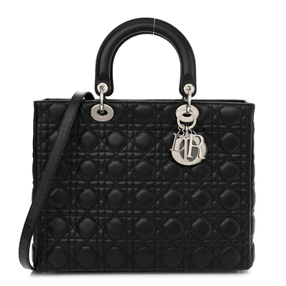 Christian Dior Lambskin Cannage Large Lady Dior Black 1 of 10