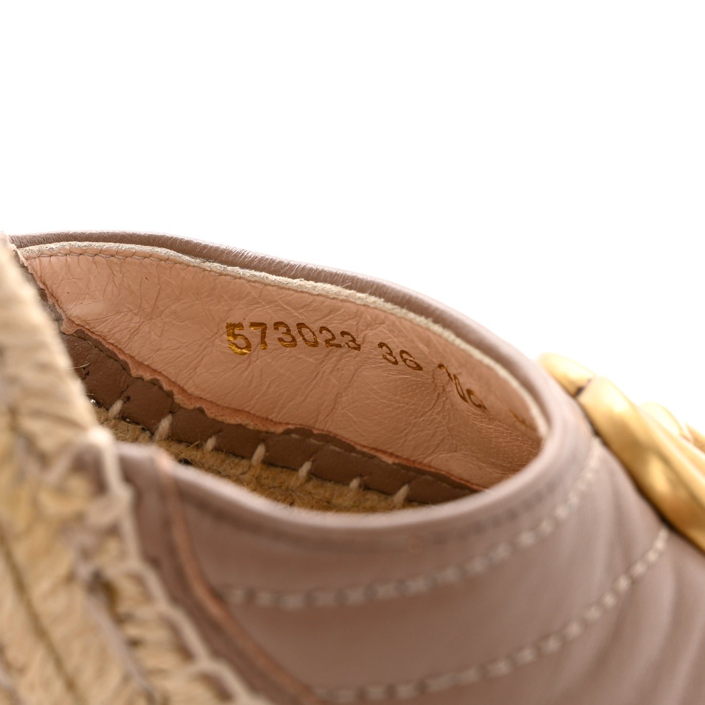 Nappa Matelasse GG Marmont Ankle Wrap Platform 35/120mm Espadrille Wedges 36 Porcelain Rose