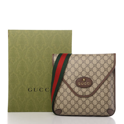 Gucci GG Supreme Monogram Web Medium Neo Vintage Flap Messenger Bag Beige New Acero 11 of 11