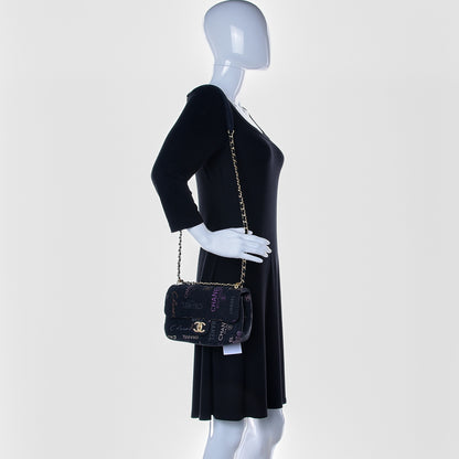 Chanel Denim Quilted Denim Mood Mini Rectangular Flap Black Multicolor 2 of 13