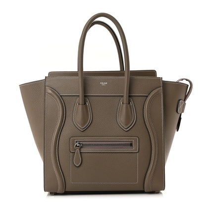 Celine Drummed Calfskin Micro Luggage Souris 1 of 9