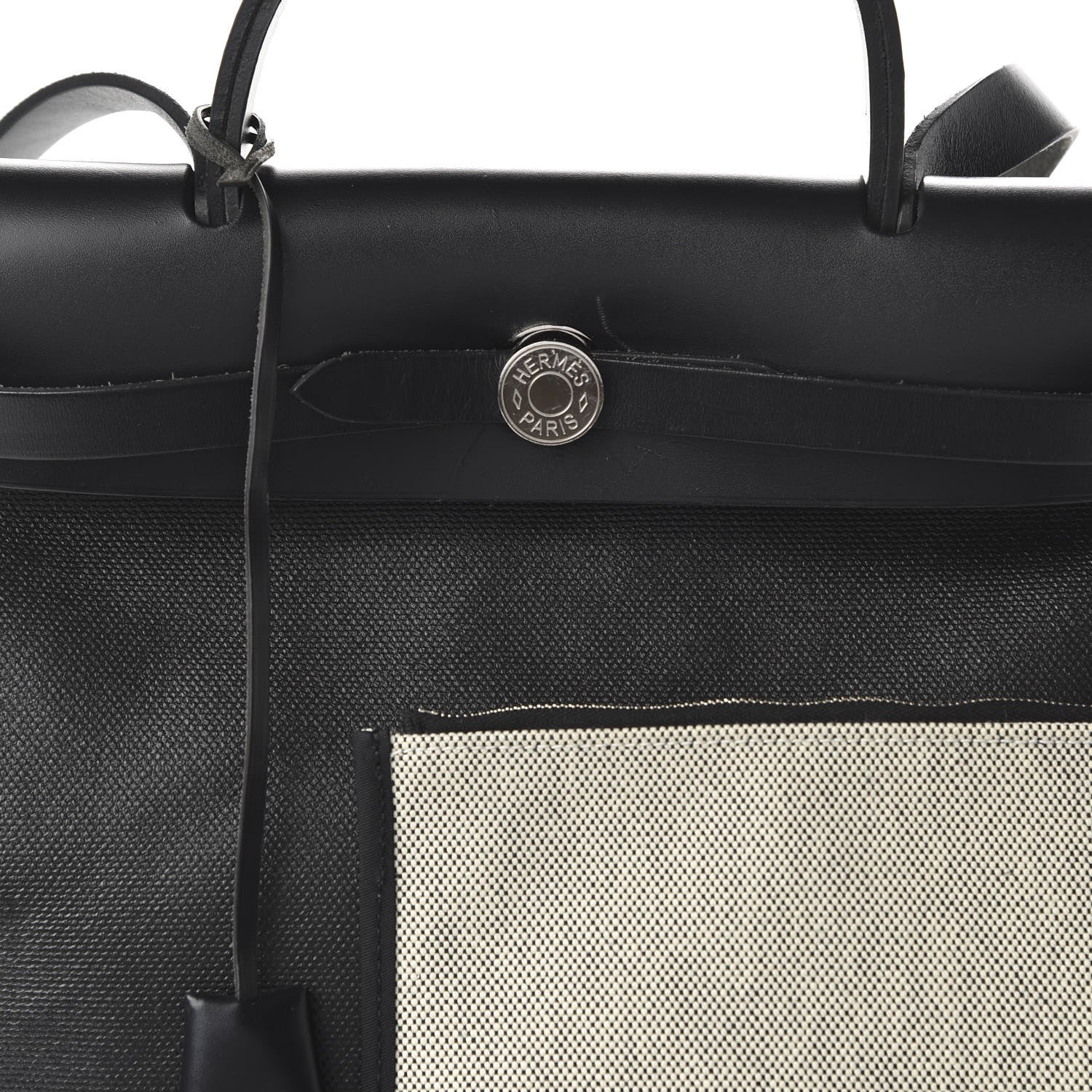 Hermes Toile H Berline Vache Hunter Herbag Zip PM 31 Black Ecru 8 of 9