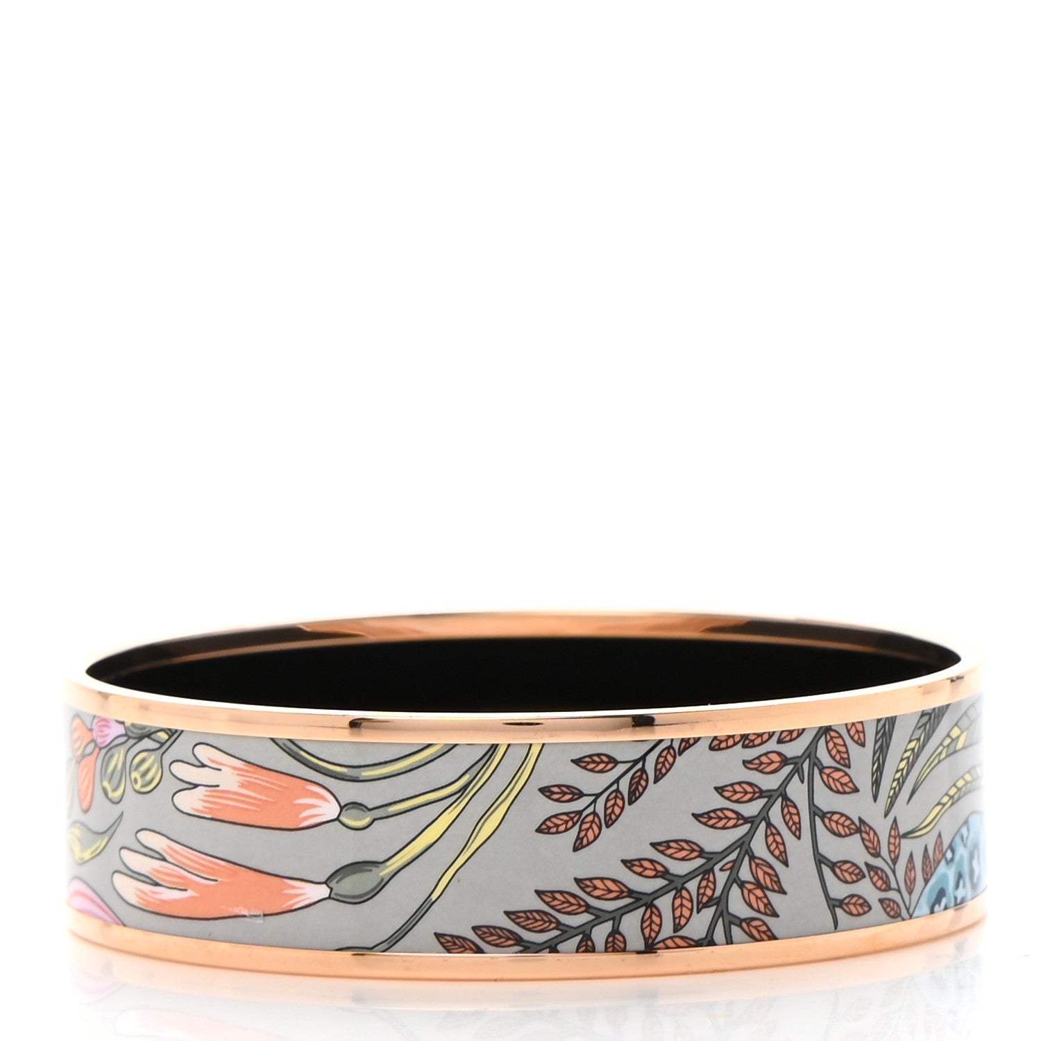 Hermes Enamel Printed Wide Le Marche de Savana Bracelet 70 Romantique 3 of 6