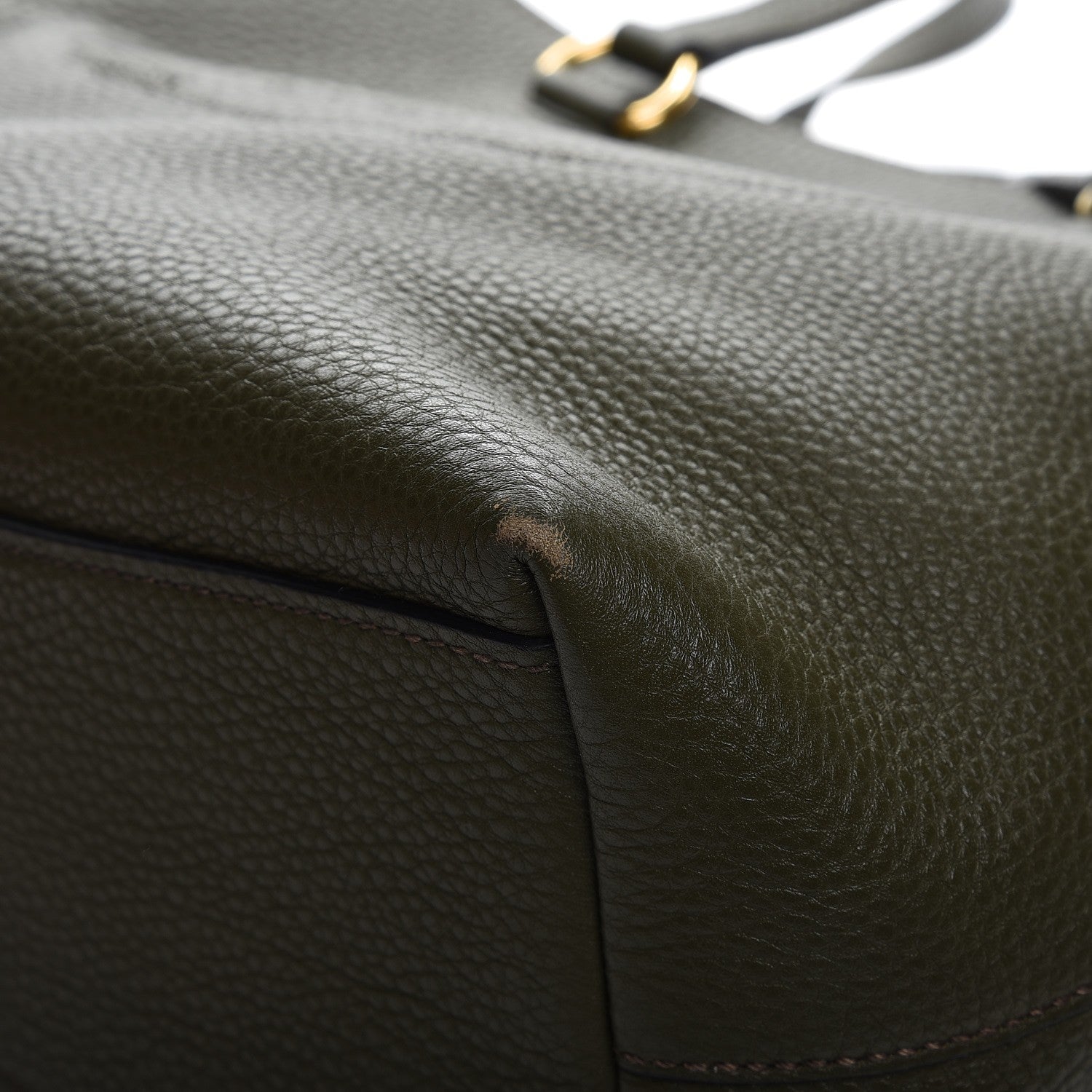 Prada Vitello Daino Logo Tote Dark Green 10 of 12