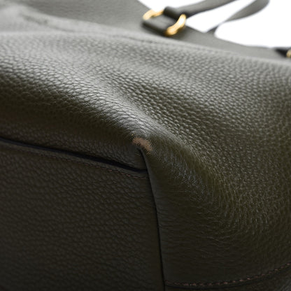 Prada Vitello Daino Logo Tote Dark Green 10 of 12