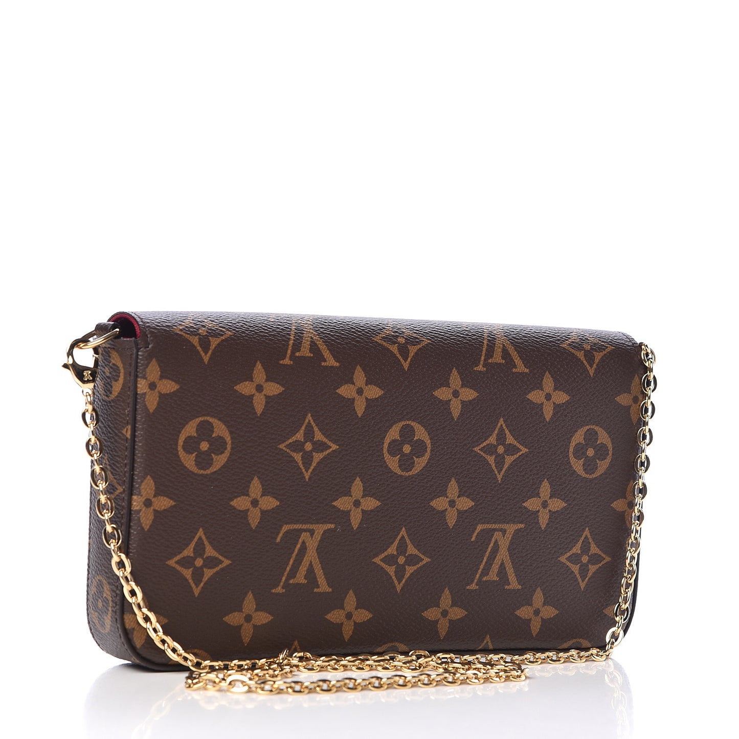 Monogram Pochette Felicie Chain Wallet Fuchsia