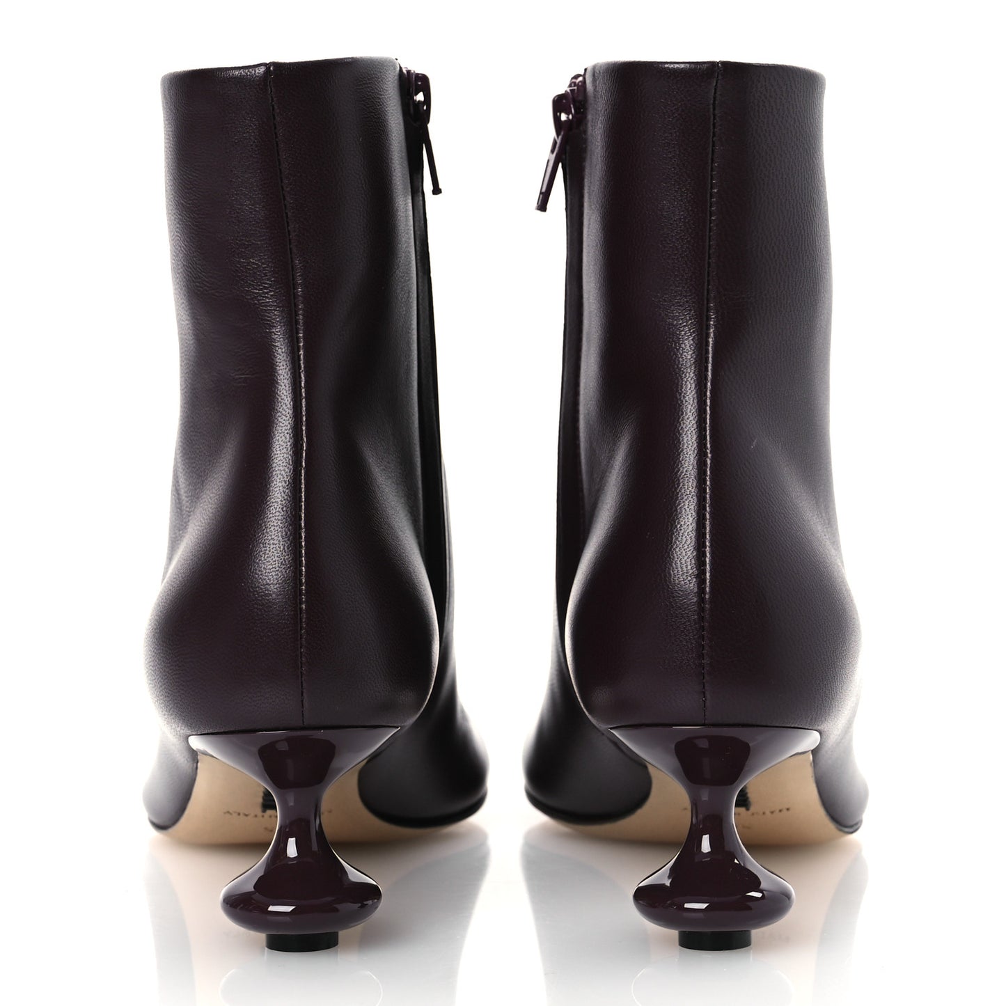 Calfskin Toy Ankle Boots 35 Burgundy