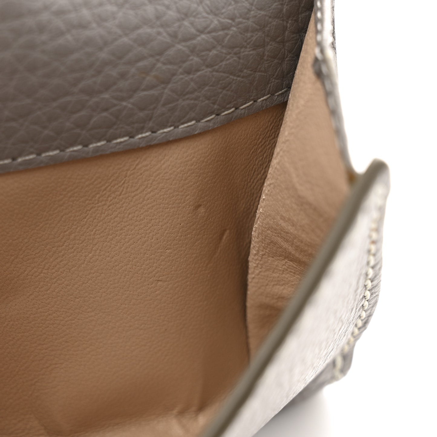 Grained Calfskin Marcie Square Wallet Cashmere Grey