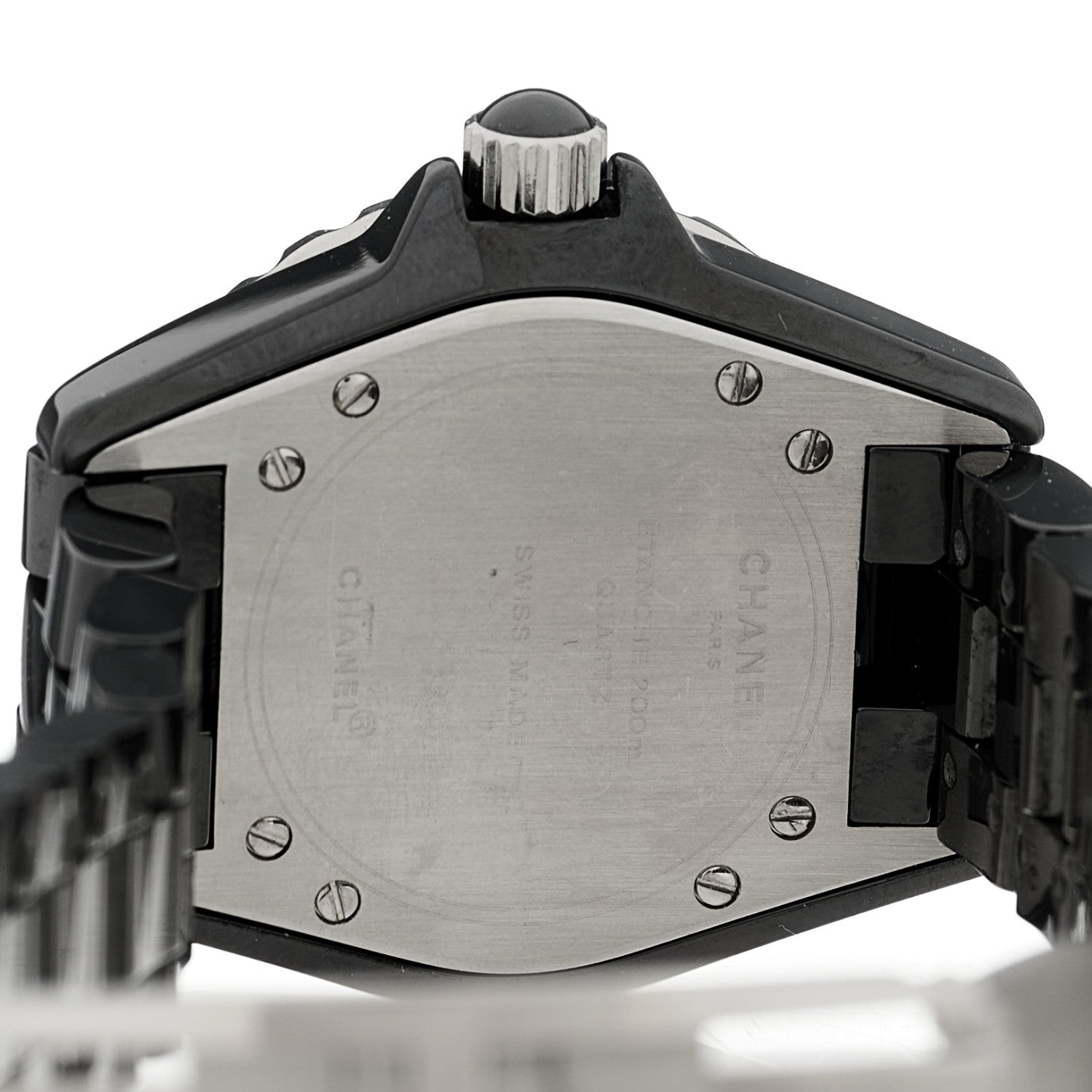 Chanel Stainless Steel Ceramic Diamond Pave Bezel 33mm J12 Quartz Watch Black 4 of 4