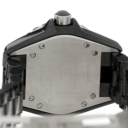 Chanel Stainless Steel Ceramic Diamond Pave Bezel 33mm J12 Quartz Watch Black 4 of 4