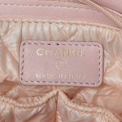 Chanel Lambskin Quilted Flap Cosmetic Case Light Pink 8 of 9