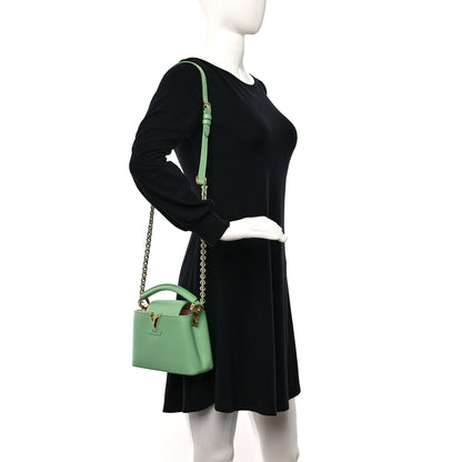 Louis Vuitton Taurillon Mini Capucines Vert Pomme 2 of 11