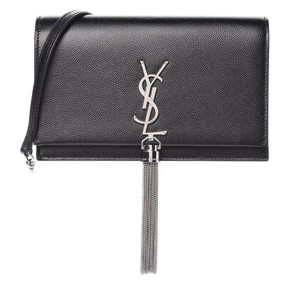 Saint Laurent Grain De Poudre Classic Monogram Kate Tassel Chain Wallet Black 1 of 12