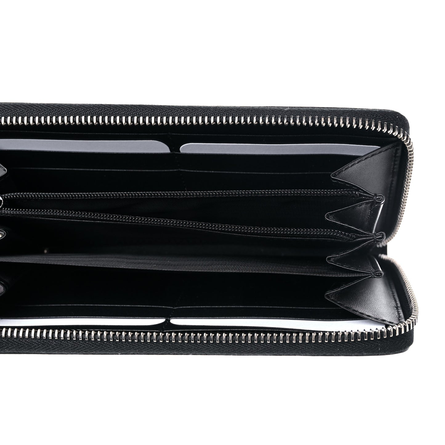Calfskin Square G Space Zip Around Wallet Black