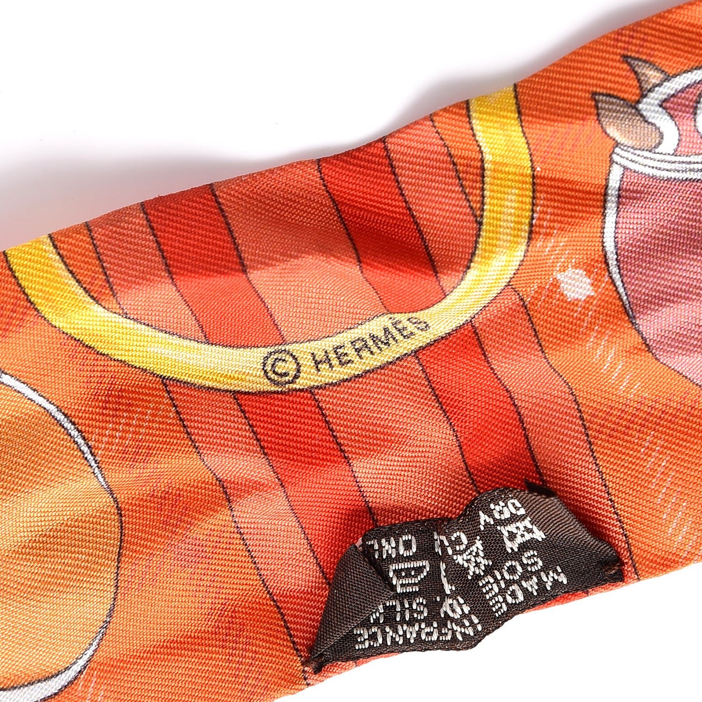 Silk Tatersale Twilly Rouge Orange Jaune D'Or