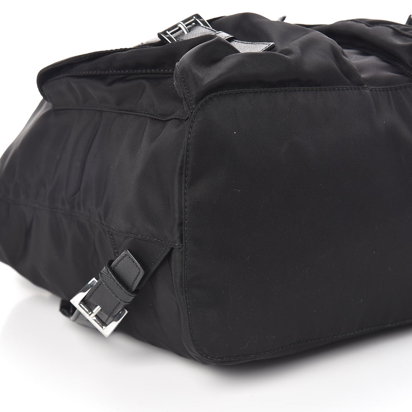 Tessuto Nylon Vela Saffiano Large Backpack Black
