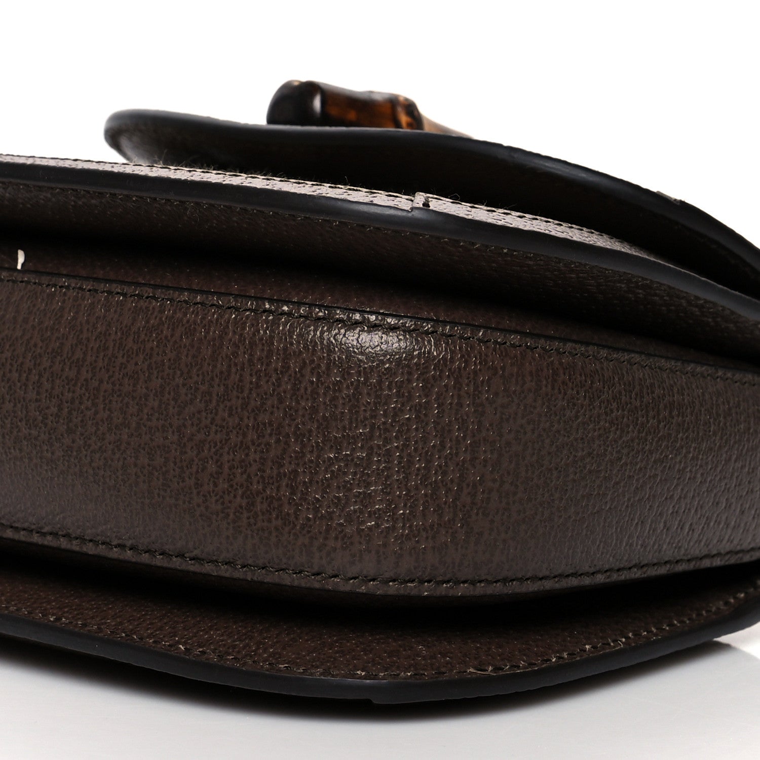 Gucci Monogram Jumbo GG Textured Dollar Calfskin Web Mini Bamboo 1947 Top Handle Bag Camel Ebony New Acero 10 of 10