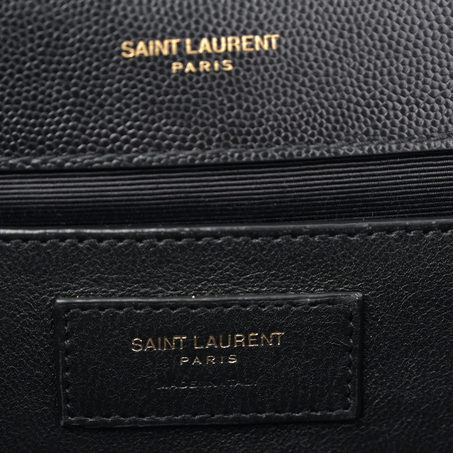 Saint Laurent Grain De Poudre Textured Mixed Matelasse Triquilt Medium Monogram Satchel Black 6 of 11
