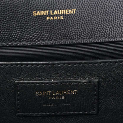 Saint Laurent Grain De Poudre Textured Mixed Matelasse Triquilt Medium Monogram Satchel Black 6 of 11