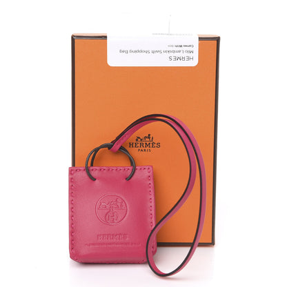Hermes Milo Lambskin Swift Shopping Bag Charm Rose Mexico 4 of 4