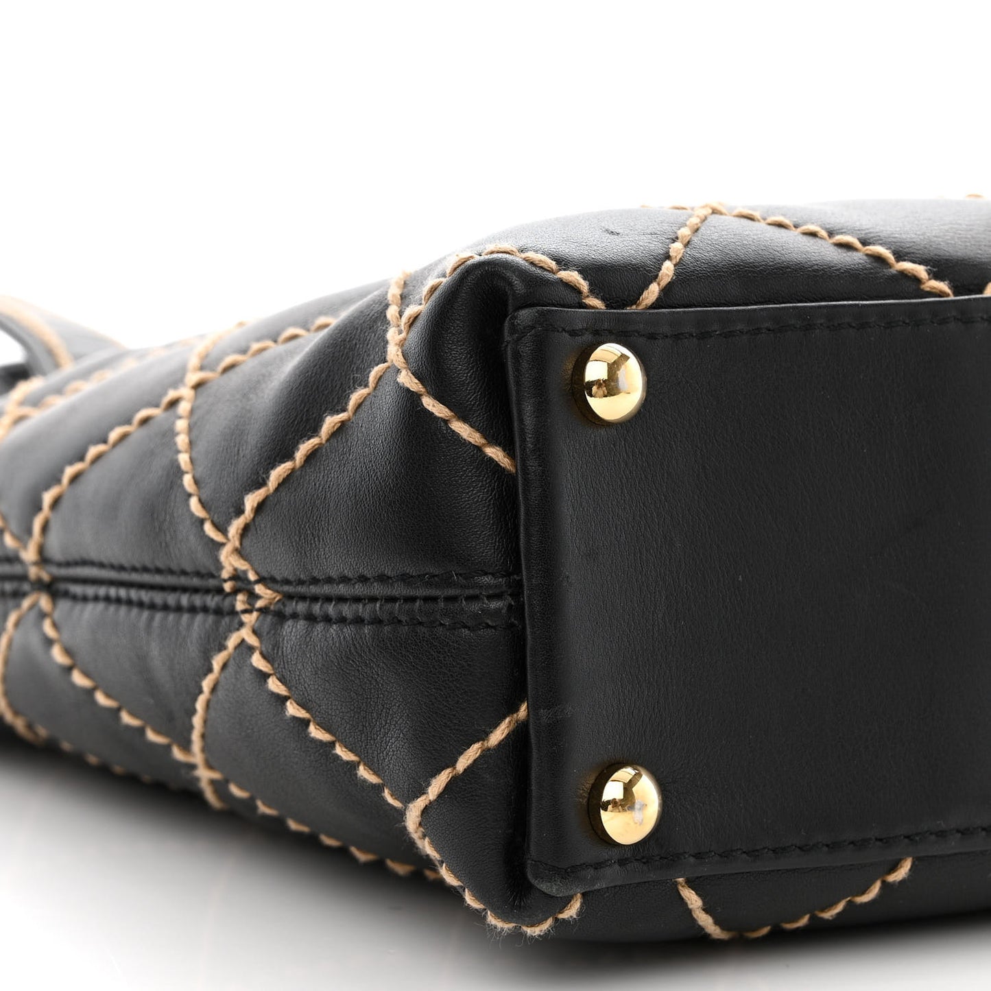 Calfskin Wild Stitch Tote Black
