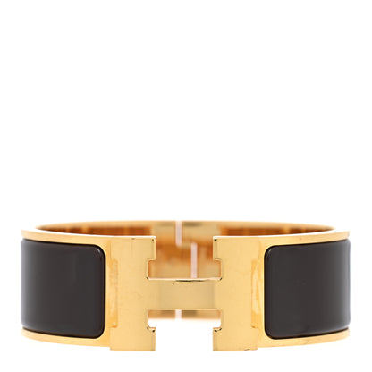 Hermes Enamel Wide Clic Clac H Bracelet PM Chocolate 1 of 4