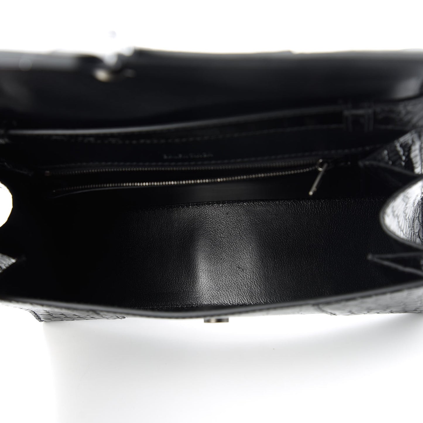 Shiny Calfskin Monochrome Crocodile Embossed Small Hourglass Sling Shoulder Bag Black