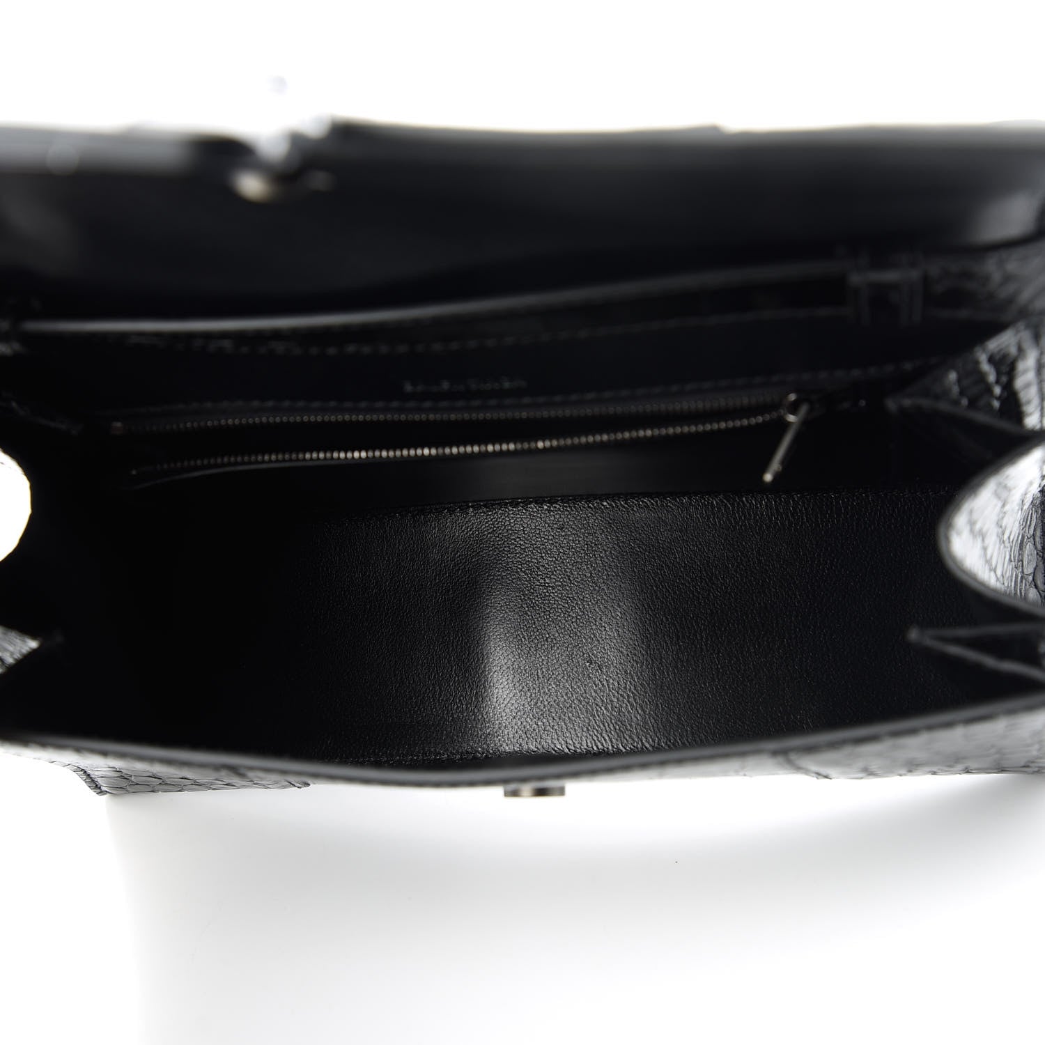 Balenciaga Shiny Calfskin Monochrome Crocodile Embossed Small Hourglass Sling Shoulder Bag Black 5 of 9