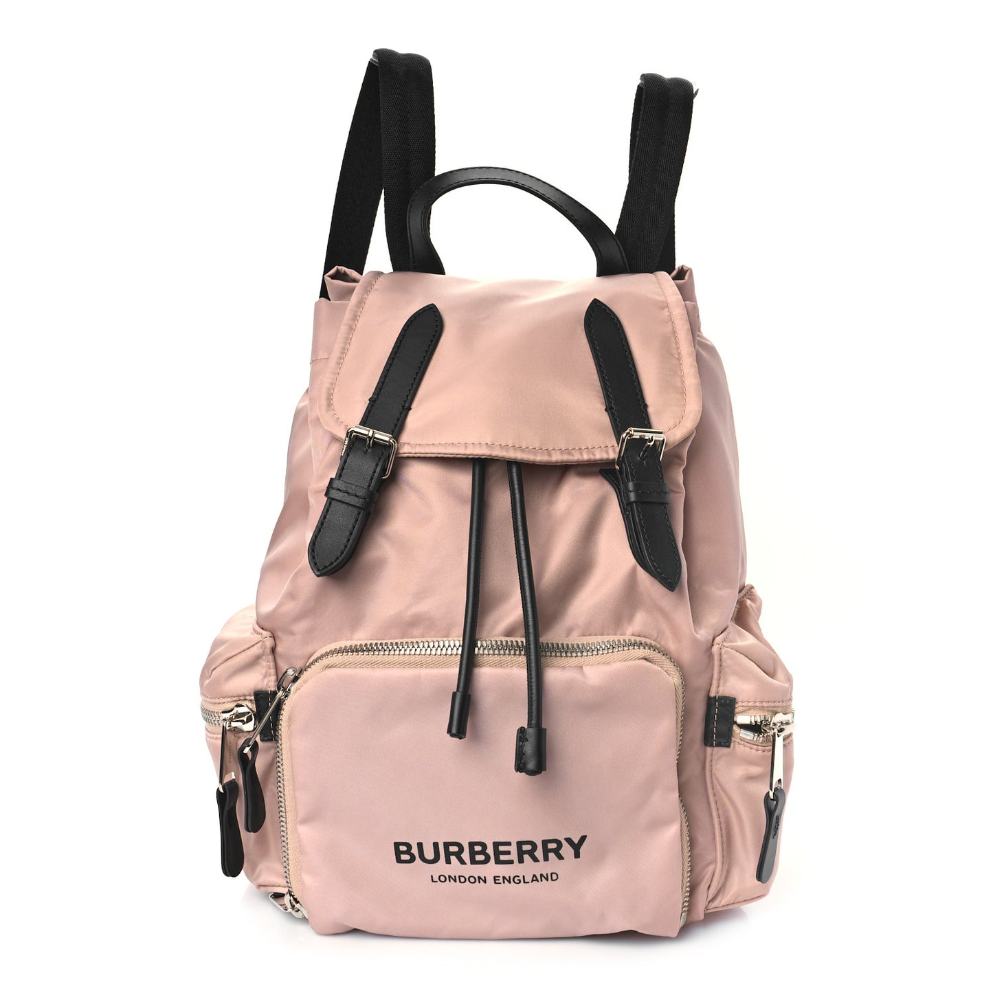Nylon Logo Print Medium Rucksack Backpack Rose Beige
