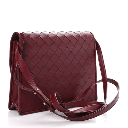 Bottega Veneta Nappa Intrecciato Flap Bag Burgundy 3 of 8