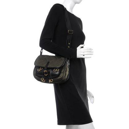 Prada Tessuto Nylon City Calfskin Quilted Crossbody Mimetico Black 2 of 7