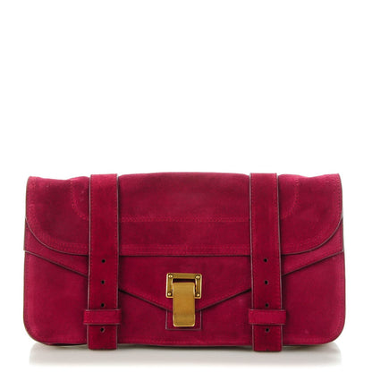 Proenza Schouler Suede PS1 Pochette Clutch Raspberry 1 of 9