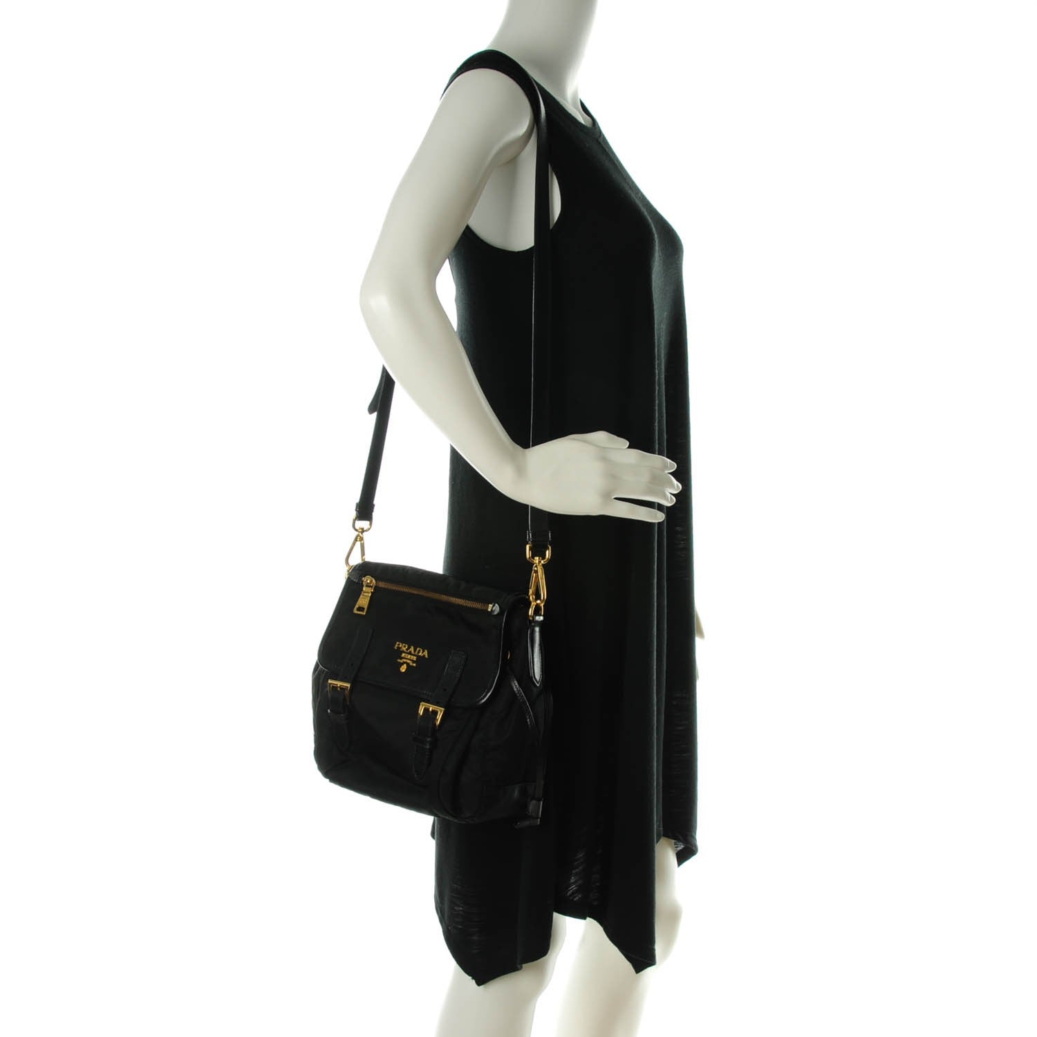 Prada Tessuto Nylon Saffiano Messenger Nero Black 2 of 7