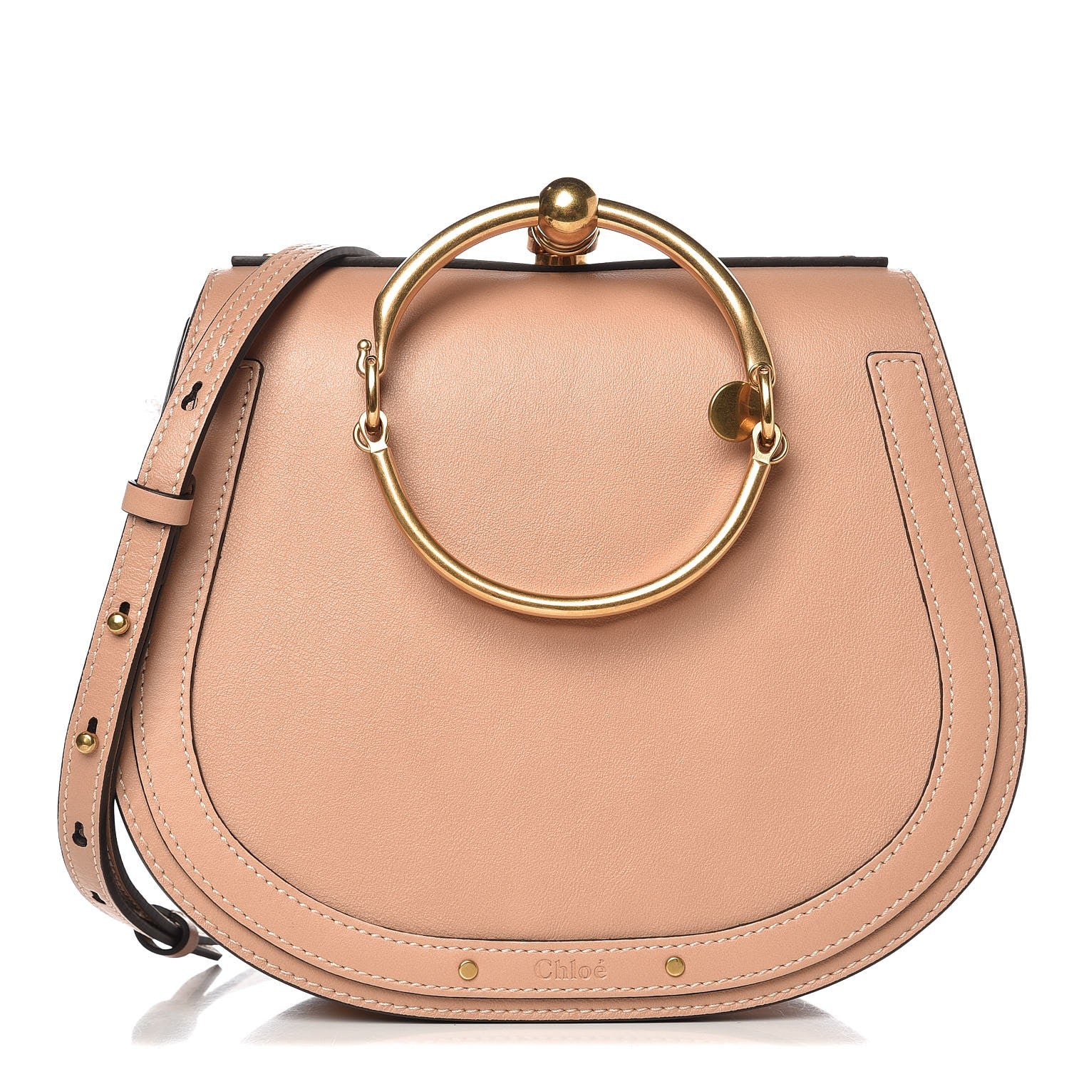 Chloe Calfskin Suede Medium Nile Bracelet Bag Biscotti Beige 1 of 7