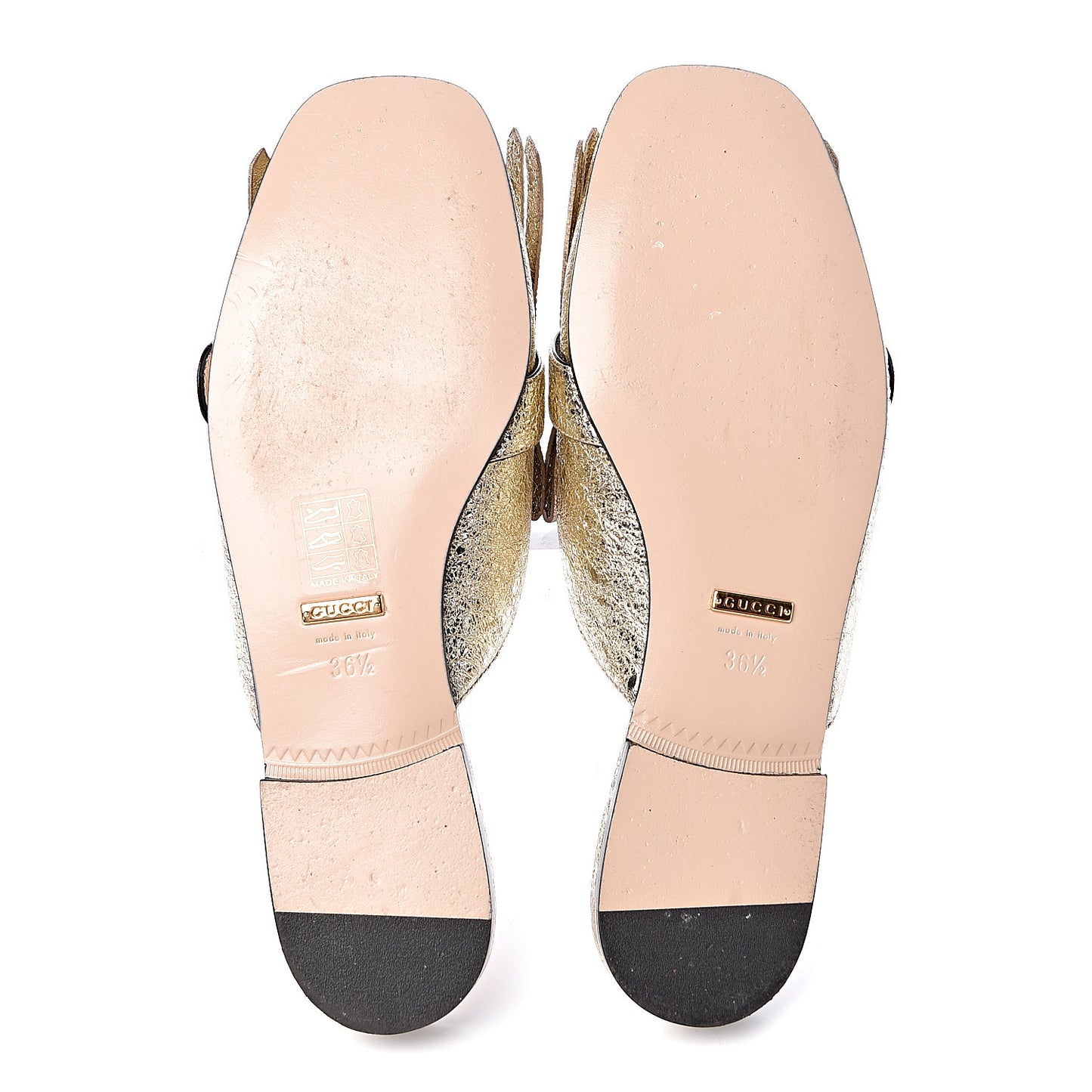 Galassia Womens GG Marmont Fringe Slippers 36.5 Platino