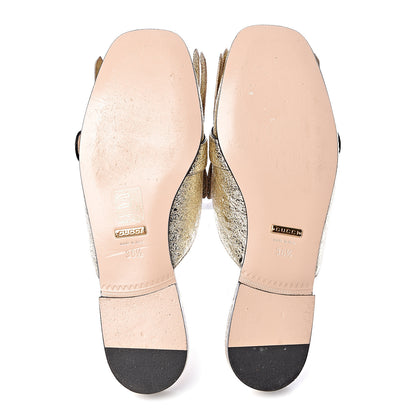 Gucci Galassia Womens GG Marmont Fringe Slippers 36.5 Platino 5 of 8