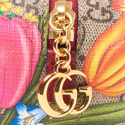 Gucci Soft GG Supreme Monogram Flora Calfskin Small Ophidia Cosmetic Case Beige Ebony Multicolor Rosso 8 of 11