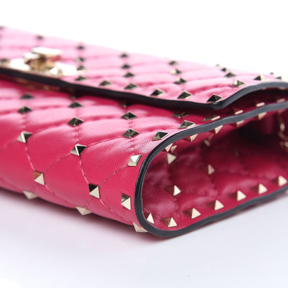 Valentino Garavani Nappa Rockstud Spike Wallet on Chain Disco Pink 8 of 10