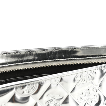 Chanel Metallic Patent Calfskin Lucky Symbols Pochette Silver 11 of 19