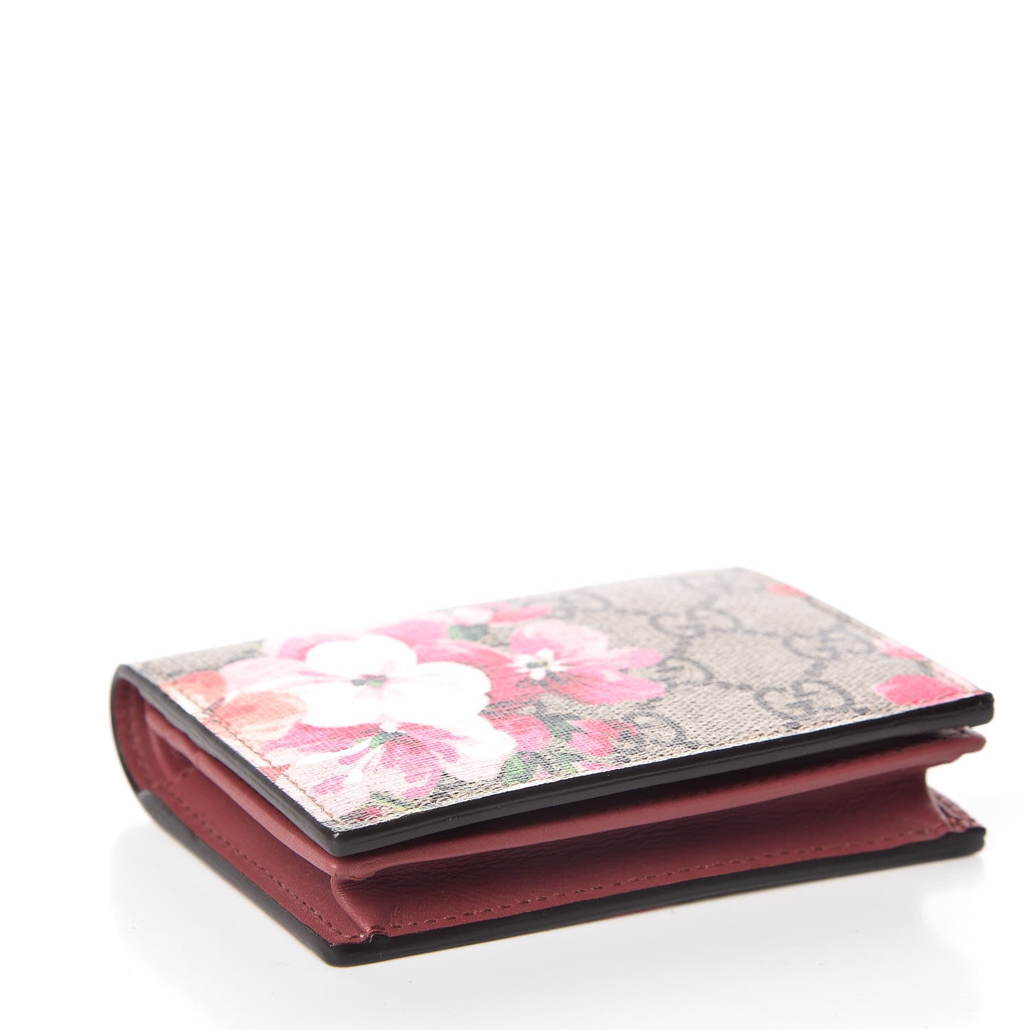Gucci GG Supreme Monogram Blooms Card Case Beige Multicolor Dry Rose 4 of 10