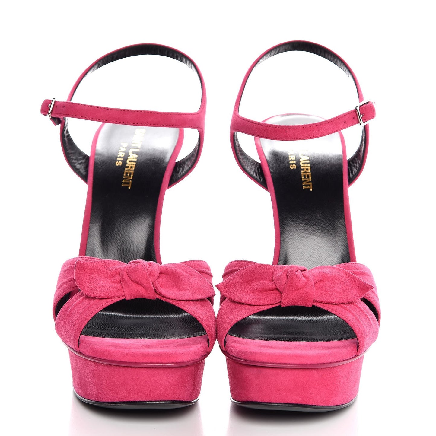 Suede Bow Bianca 105 Platform Sandals Heels 39.5 Bubblegum
