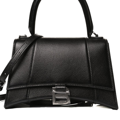 Balenciaga Grained Calfskin Small Hourglass Top Handle Bag Black 8 of 14